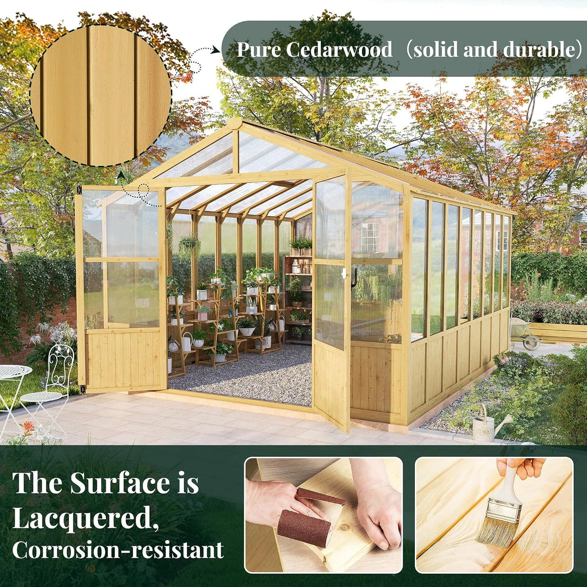 10 X 13.2-Ft Wooden Greenhouse — product view 4