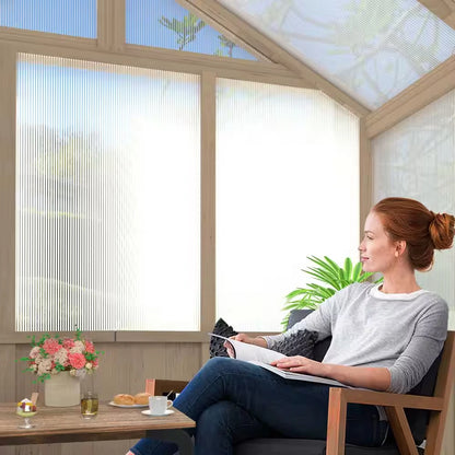 6 Ft. W X 10 Ft. D X 7 Ft. H Cedar Wood Brown Garden Plant Greenhouse for Outdoors with Multi-Layer Polycarbonate Panels — product view 12