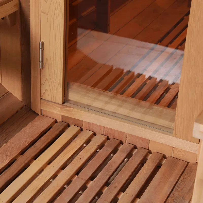 6-Person Patchworkred Cedar Traditional Steam Barrel Sauna — product view 10