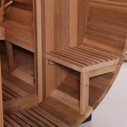 6-Person Patchworkred Cedar Traditional Steam Barrel Sauna — product view 9