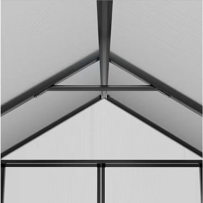 8 Ft. W X 14 Ft. D Polycarbonate Walk-In Greenhouse for Outdoors with 2-Adjustable Roof Vents, Gray — product view 12