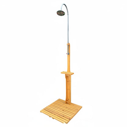 Outdoor Shower Kit Portable Wood Outdoor Garden Pool Shower with Chassis Board for Outdoor Backyard Poolside Beach Pool Spa,Wood