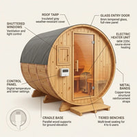 Outdoor Traditional Barrel Sauna — product view 3