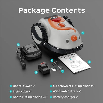Robotic Lawn Mower Grass Cutter Robot Smart without Boundary Wire 4.0Ah Removable Battery Visual Sensor for Small Garden 200Sqm — product view 2
