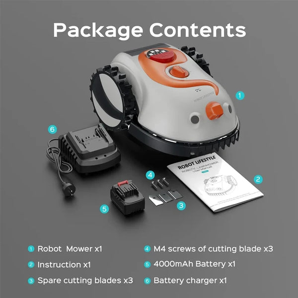 Robotic Lawn Mower – No Boundary Wire, Covers Up to 200 m²