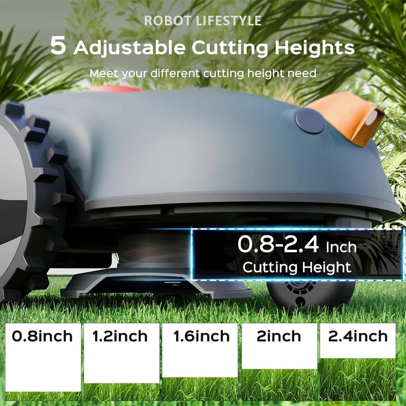 Robotic Lawn Mower Grass Cutter Robot Smart without Boundary Wire 4.0Ah Removable Battery Visual Sensor for Small Garden 200Sqm — product view 3