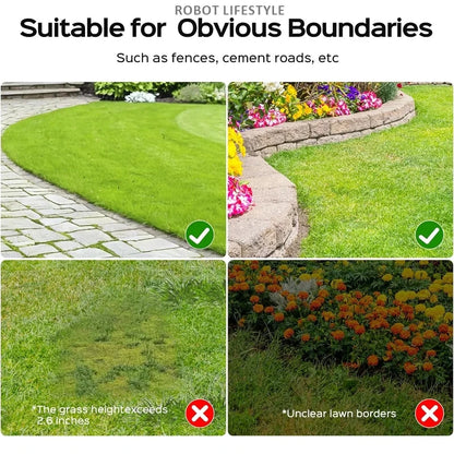 Robotic Lawn Mower Grass Cutter Robot Smart without Boundary Wire 4.0Ah Removable Battery Visual Sensor for Small Garden 200Sqm — product view 6